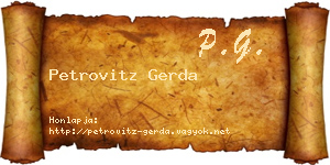 Petrovitz Gerda névjegykártya